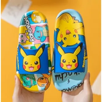 Dívčí obuv Dětské barevné pantofle Pokémon Pikachu (28-41 EUR) Barva: modrá, Velikost: 28-29 (18 cm)
