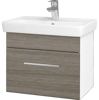 Koupelnový nábytek Dřevojas Koupelnová skříňka SOLO SZZ 55 - N01 Bílá lesk / Úchytka T04 / D03 Cafe