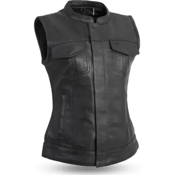 Moto vesta Dámská kožená vesta na motorku TXR Katy Velikost: S