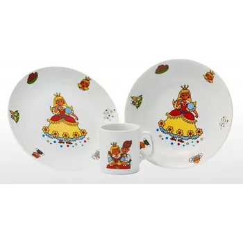 Talíř soupr. 3díl. PRINCEZNA, děts.jídel.,český porc.