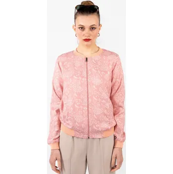 Dámská mikina Cross dámský květovaný bomber růžový Velikost: M