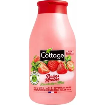 Sprchový gel Cottage Moisturizing Shower Milk - Strawberry & Mint sprchové mléko 97% přírodní 250 ml