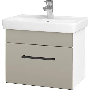 Koupelnový nábytek Dřevojas Koupelnová skříňka SOLO SZZ 55 - N01 Bílá lesk / Úchytka T06 / L04 Béžová vysoký lesk