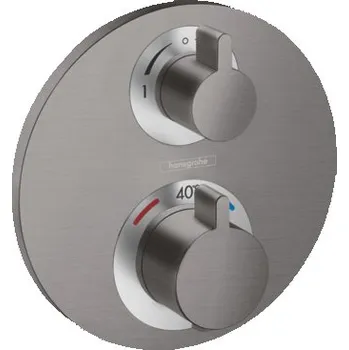 Vodovodní baterie Hansgrohe Ecostat S KARTÁČOVANÝ ČERNÝ CHROM termostat pod omítku pro 2 spotřebiče