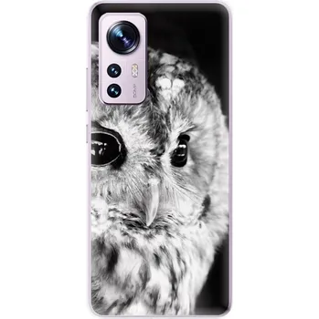 Pouzdro na mobilní telefon Silikonové pouzdro iSaprio - Xiaomi 12 / 12X - BW Owl (Odolný silikonový kryt, obal, pouzdro iSaprio - Xiaomi 12 / 12X - BW Owl - skvělá ochrana a pružnost, stylový UV potisk, lehkost, tiskne se v České republice)
