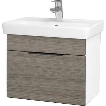 Koupelnový nábytek Dřevojas Koupelnová skříňka SOLO SZZ 55 - N01 Bílá lesk / Úchytka T07 / D03 Cafe