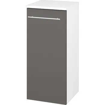 Koupelnový nábytek Dřevojas Nízká skříňka DOS SND 35 - N01 Bílá lesk / Úchytka T02 / N06 Lava / Levé