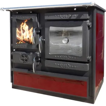 Sporák na tuhá paliva GUČA GULIVER SMART P sporák na tuhá paliva 10,5kW, s troubou, pravý, červená