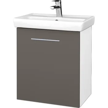 Koupelnový nábytek Dřevojas Koupelnová skříňka DOOR SZD 55 - N01 Bílá lesk / Úchytka T02 / N06 Lava / Levé