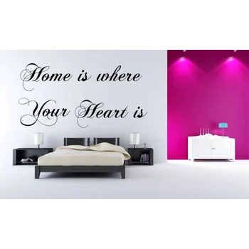 Samolepící dekorace Samolepka na zeď HOME IS WHERE YOUR HEART IS 50 x 100 cm