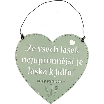 Nekupto Dřevěná cedule srdce do kuchyně Ze všech lásek