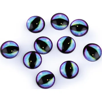 Skleněné oči k nalepení kočka, drak Ø10 a 12 mm, barva 4 (12 mm) modrá světlá