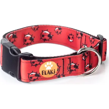 Obojek pro psa Flaki Obojek Beruška Velikost: Mini pes (2cm), Zapínání: Plastové, Obvod krku zvířete + nápis: specifikujete individuálně po odeslání objednávky