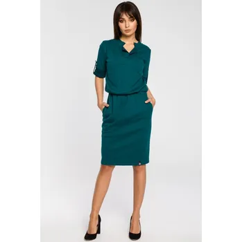 Dámské šaty BeWear Dámské mini šaty Yi B056 zelená S