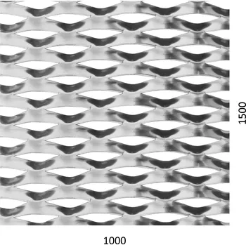 Plech Hliníkový tahokov, kosočtvercové oko: 110x52mm, můstek: 24mm Šířka: 1000mm, Výška: 1500mm