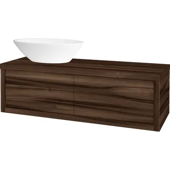Koupelnový nábytek Dřevojas Koupelnová skříňka STORM SZZ2 120 (umyvadlo Triumph) - D06 Ořech / D06 Ořech / Levé