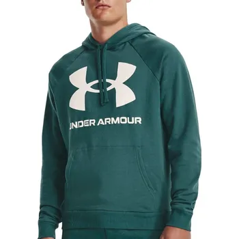 Pánská mikina Mikina s kapucí Under Armour UA Rival Fleece Big Logo HD-GRN 1357093-722 Velikost M