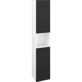 Koupelnový nábytek Dřevojas Vysoká skříň DOS SVD2O 35 - N01 Bílá lesk / Úchytka T06 / N03 Graphite / Pravé