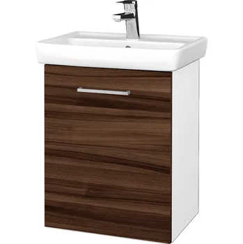Koupelnový nábytek Dřevojas Koupelnová skříňka DOOR SZD 50 - N01 Bílá lesk / Úchytka T04 / D06 Ořech / Levé