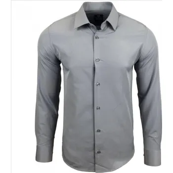 Pánská košile RUSTY NEAL košile pánská R-55 dlouhý rukáv slim fit XXL šedá