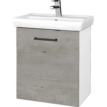 Koupelnový nábytek Dřevojas Koupelnová skříňka DOOR SZD 55 - N01 Bílá lesk / Úchytka T06 / D01 Beton / Levé
