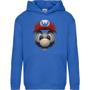 Chlapecká mikina detska_mikina_klokanka_potisk_Super_Mario Barva: Royal blue - královsky modrá, velikost: 152