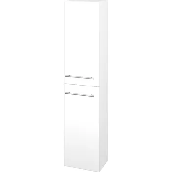Koupelnový nábytek Dřevojas Vysoká skříň DOS SV1D2 35 - M01 Bílá mat / Úchytka T02 / M01 Bílá mat / Levé