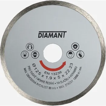 Řezný kotouč Den Braven Diamantový kotouč plný STANDARD Varianta: Diamantový kotouč plný STANDARD, 125 mm