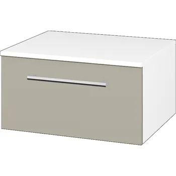 Koupelnový nábytek Dřevojas Nízká skříňka DOS SNZ1 60 - N01 Bílá lesk / Úchytka T03 / L04 Béžová vysoký lesk