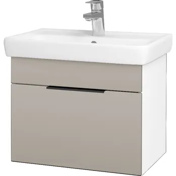 Koupelnový nábytek Dřevojas Koupelnová skříňka SOLO SZZ 55 - N01 Bílá lesk / Úchytka T07 / N07 Stone