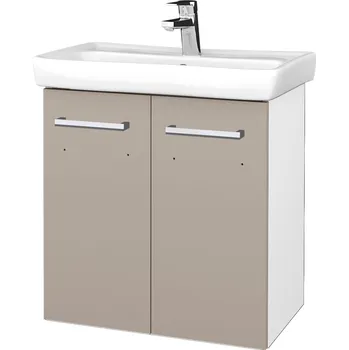 Koupelnový nábytek Dřevojas Koupelnová skříňka DOOR SZD2 60 - N01 Bílá lesk / Úchytka T03 / N07 Stone