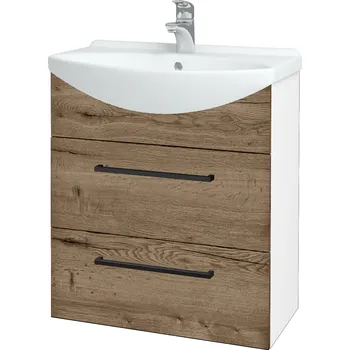 Koupelnový nábytek Dřevojas Koupelnová skříňka TAKE IT SZZ2 65 - N01 Bílá lesk / Úchytka T06 / D21 Tobacco