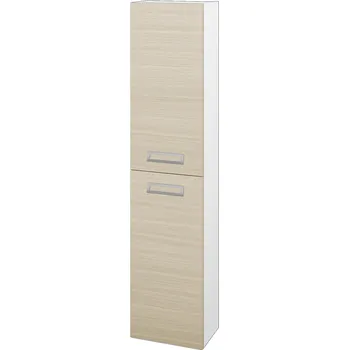 Koupelnový nábytek Dřevojas Vysoká skříň DOOR SV1D2 35 - N01 Bílá lesk / Úchytka T39 / D04 Dub / Levé