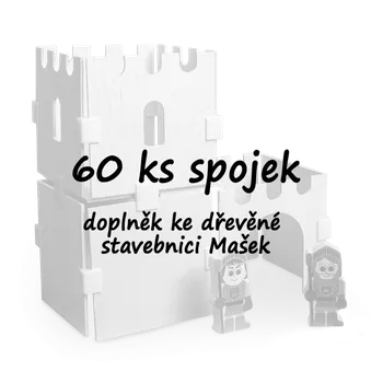 Dřevěná hračka Stavebnice Mašek - 60 ks spojek