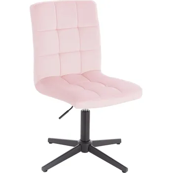 Otočné křeslo Vestland velur na černém kříži - růžový