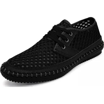 Pánská obuv Letní pánské boty šněrovací prodyšná obuv síťovaná Barva: Černá, Velikost: 41