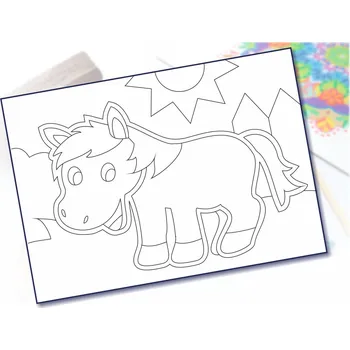 Radost v písku Šablona na pískování usměvavý koníček Varianta: A4 (210 x 297 mm)