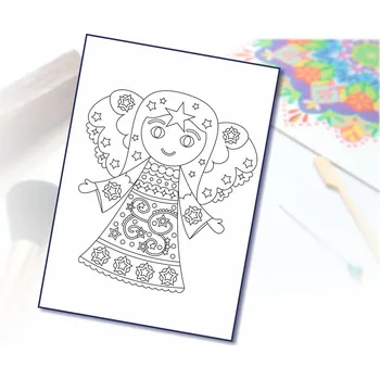 Radost v písku Šablona na pískování anděl-mandalka Varianta: A3 (297 × 420 mm)