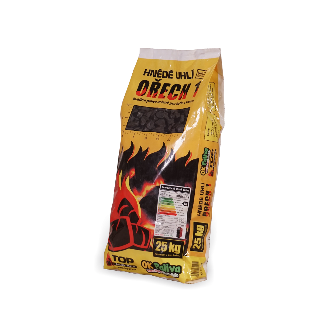 Hnědé pytlované uhlí - OŘECH 1