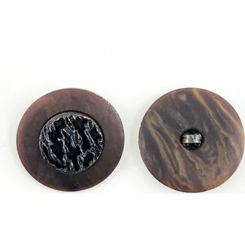 Knoflík GOM90, Knoflík, 25mm, ebenové dřevo, staro-měď, 1ks