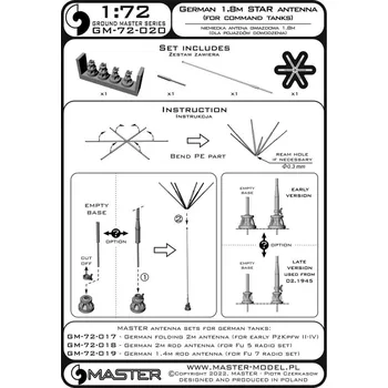 Plastikový model 1/72 German WWII 1,8m star antenna (command tanks)