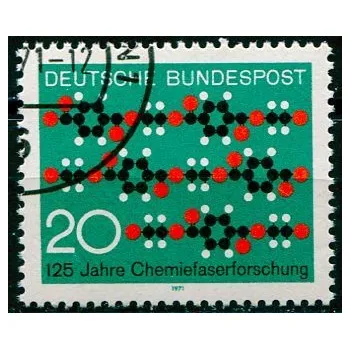 Poštovní známka (1971) MiNr. 664 - O - Německo - Výzkum chemických vláken (1)