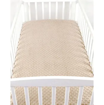 Prostěradlo BBL Dětské prostěradlo do postele minky - 120 x 60 cm - Béžové