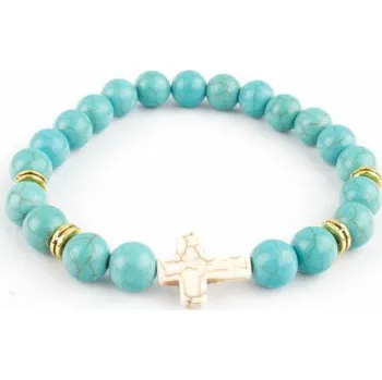 Náramek Tyrkenit - kříž 8mm