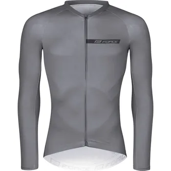 cyklistický dres dres FORCE CHARM dlouhý rukáv, šedý XS