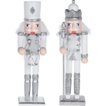 Zahradní dekorace Louskáček stříbrný voják A 18x5x4,5 cm (134077 041 DH8021720 louskáček A stříbrný)