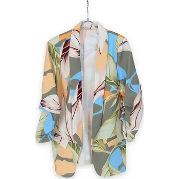 Dámské sako Sako delší s řasemým rukávem Lamiar A5107 barva: zelená-khaki