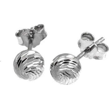 Náušnice ŠPERKY-NM, Zlaté pecky gravírované 1095 bílé zlato