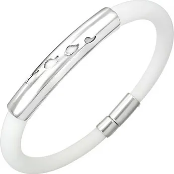 Náramek Pryžový náramek s ocelovým zapínáním a vzorem - TCL104BA