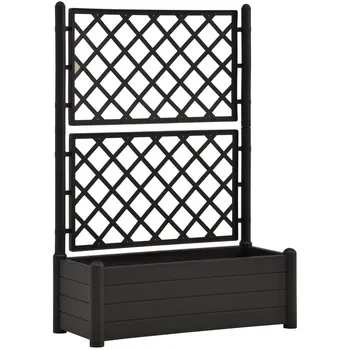 Truhlík Zahradní truhlík s treláží a odvodňovacím dnem 100 x 43 x 142 cm